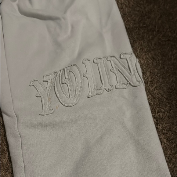 YoungLA Gray and White Joggers with Relaxed Fit - Picture 4 of 5